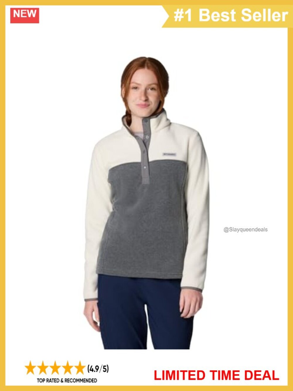 Soft Fleece Snap Pullover Long Sleeve Fitted Casual Top